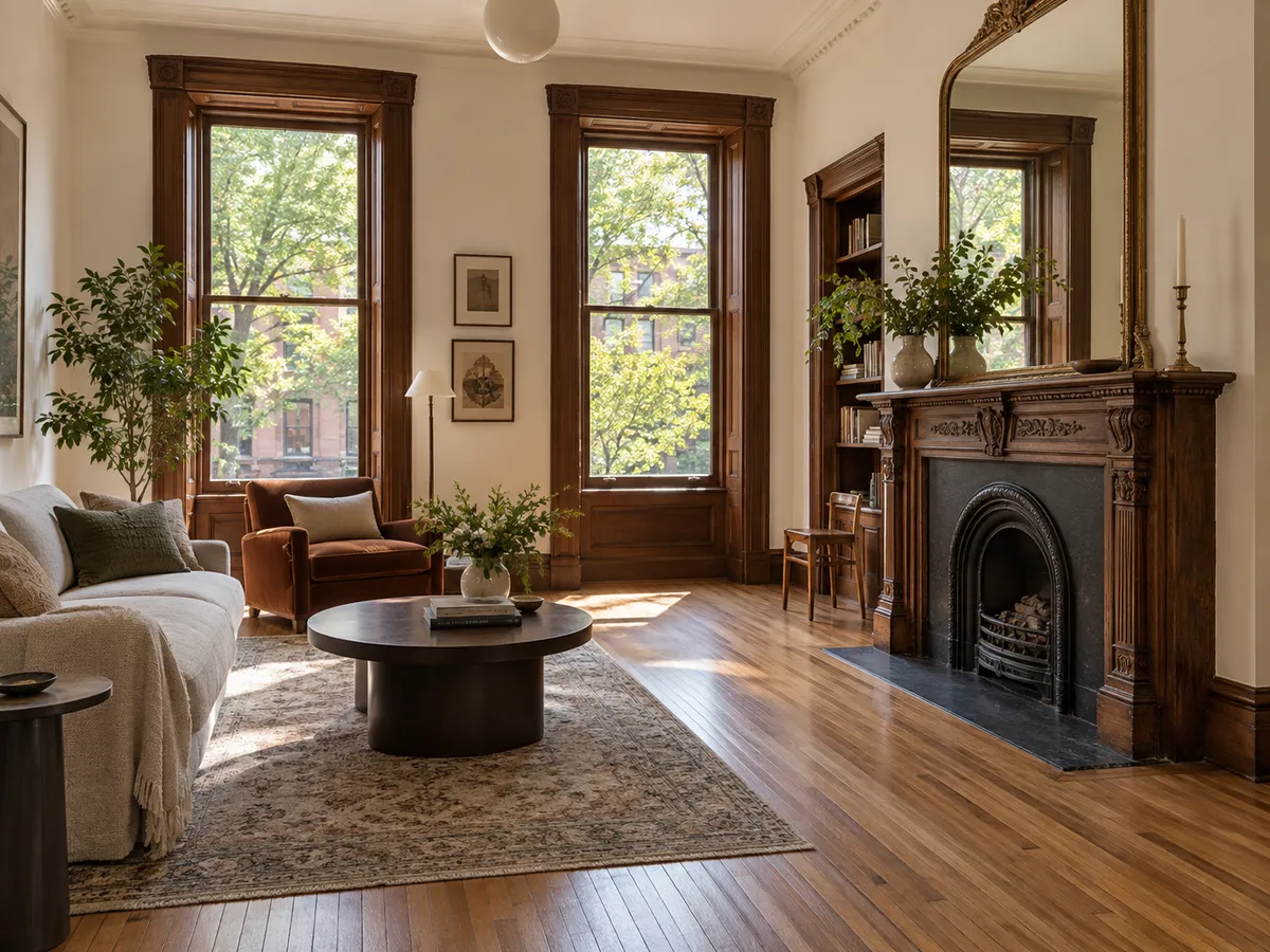 The parlor floor of a Brooklyn brownstone